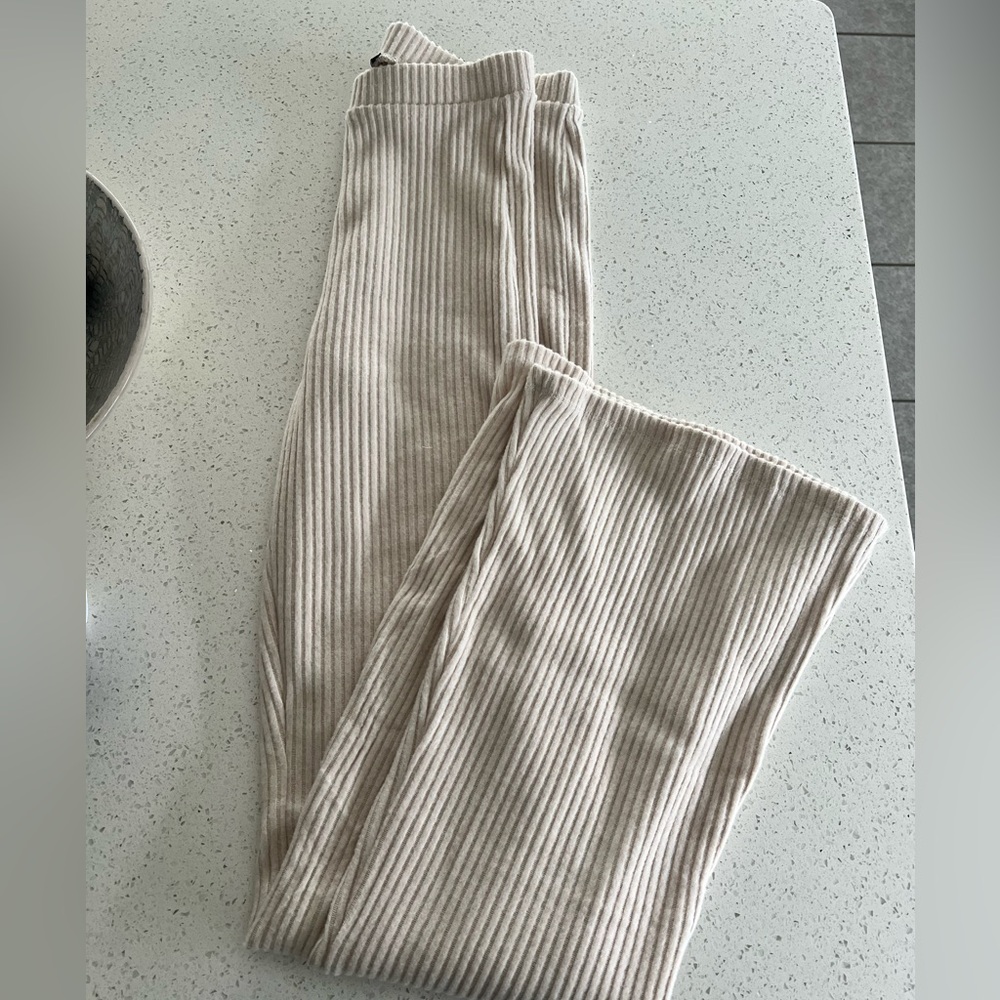 Ribbed Beige Pants
